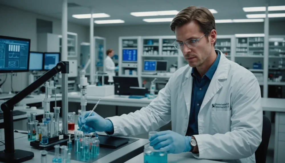 homme Laboratoire pharmaceutique